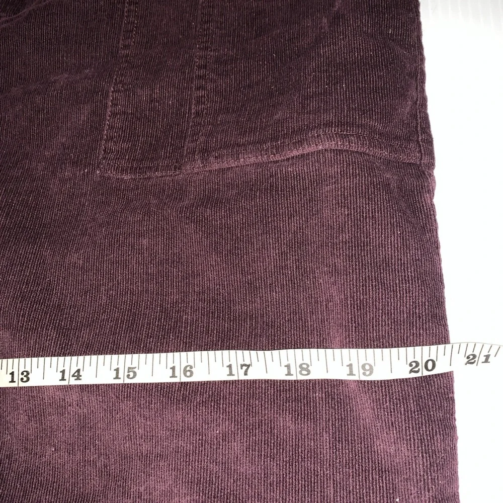 Orvis Corduroy Burgundy Wine Midi Column Skirt Women's Size 12 Dark Academia